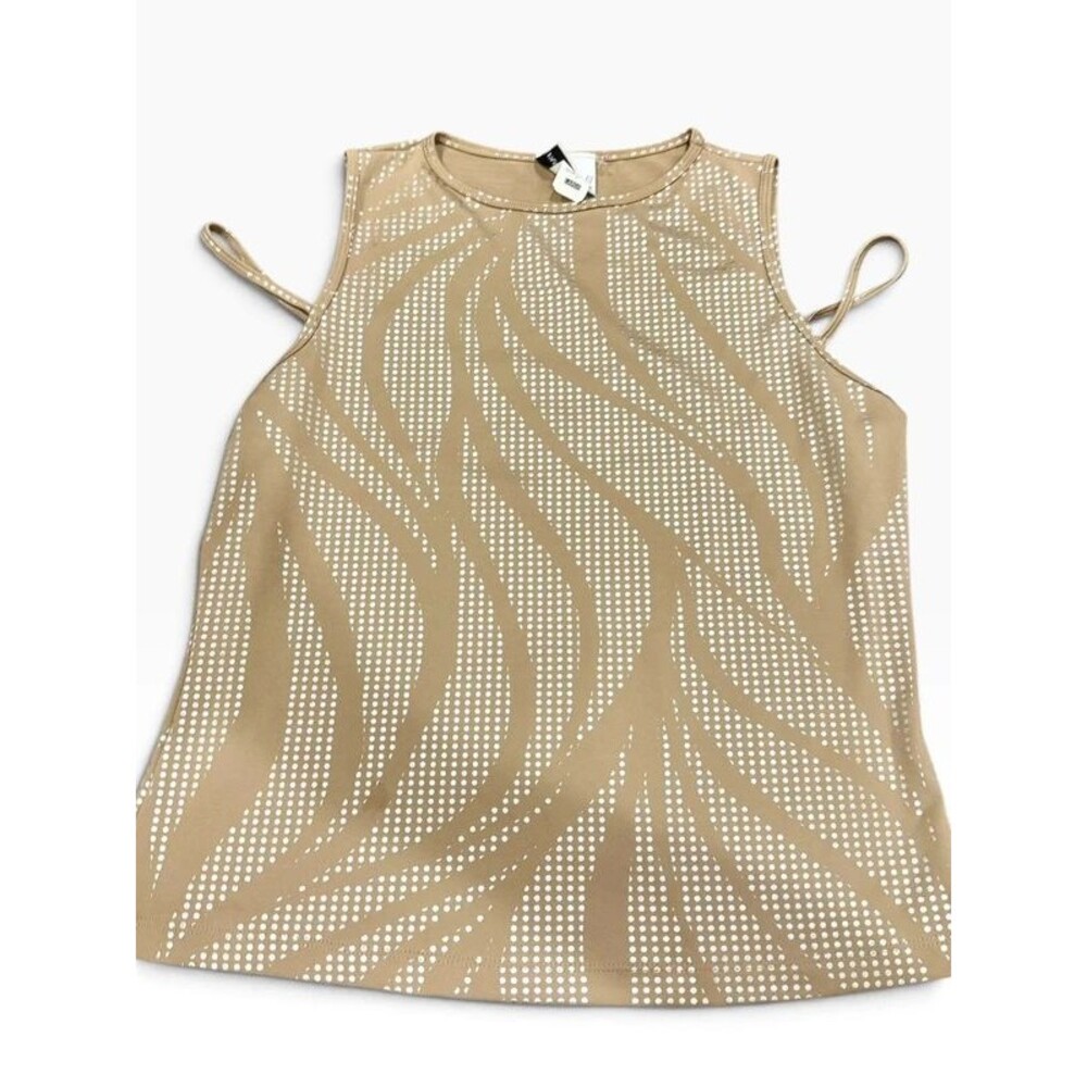 Vintage Fashion Bug 90s Y2K Gold Top Strappy Dots Size Large